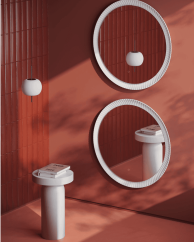 Miroir rond Lord avec cadre en céramique – The.artceram