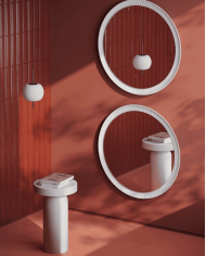 Miroir rond Lord avec cadre en céramique – The.artceram