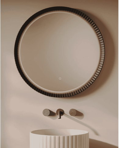 Miroir rond Lord avec cadre en céramique – The.artceram