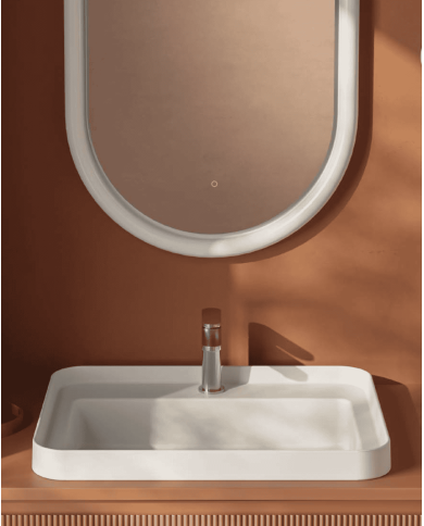 Miroir Milano avec cadre en céramique 55x100cm – The.Artceram