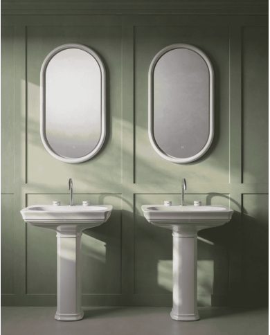 Miroir Milano avec cadre en céramique 55x100cm – The.Artceram