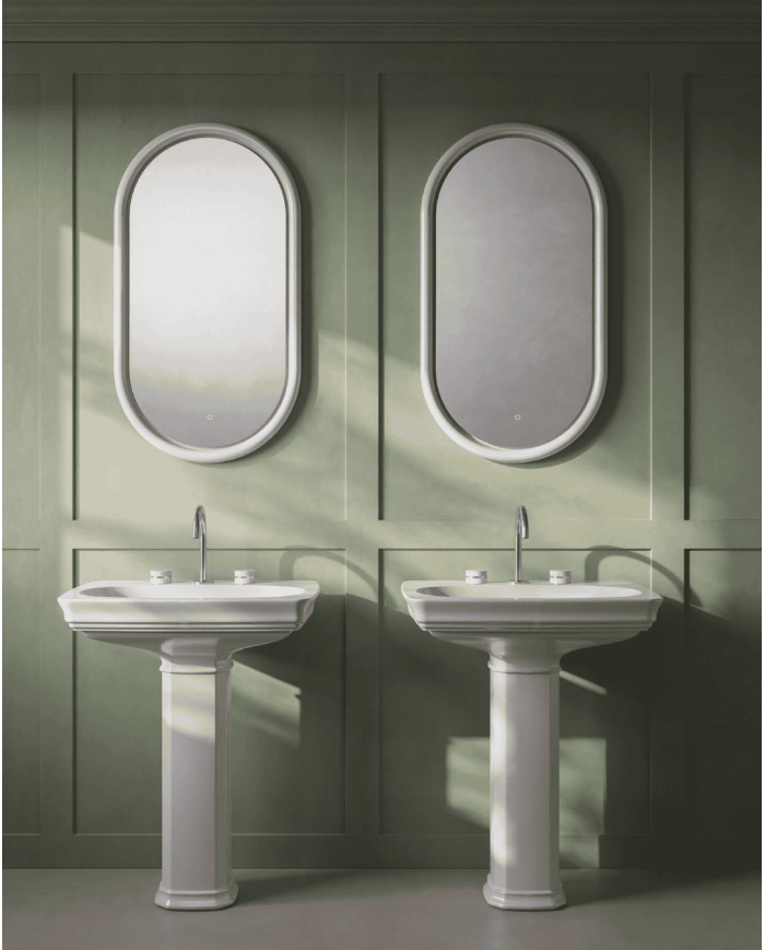 Miroir Milano avec cadre en céramique 55x100cm – The.Artceram