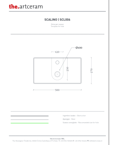 Lave-mains 50x27 suspendu Scalino – The.Artceram