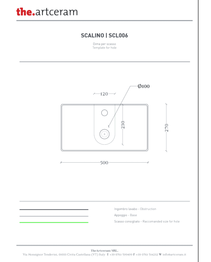 Lave-mains 50x27 suspendu Scalino – The.Artceram