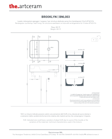 Lavabo Brooklyn 65 - The.Artceram