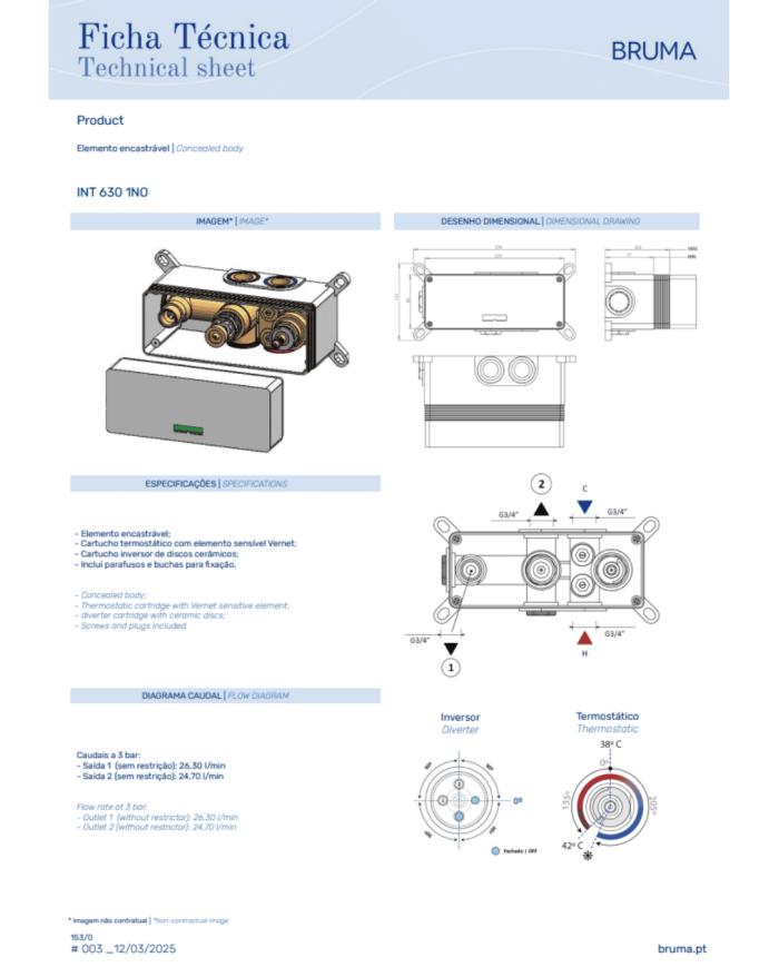 Thermostatique kit douche Lusa 2 - Bruma