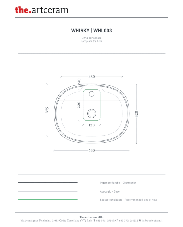 Vasque à poser Whisky 53x42 – The.Artceram