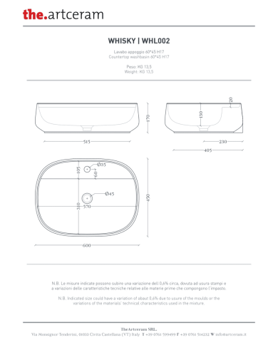 Vasque à poser Whisky 60x45 – The.Artceram