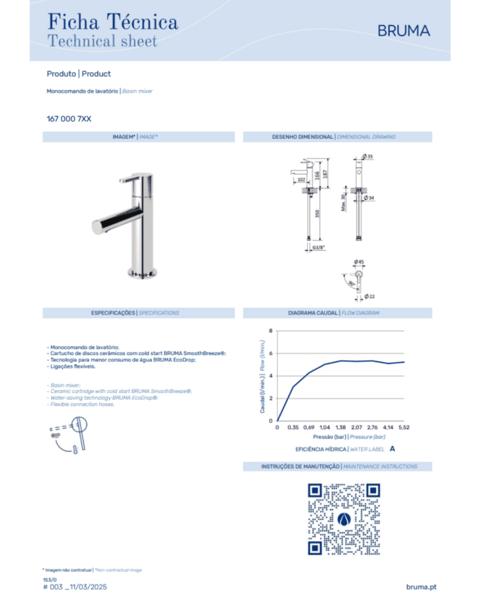 Mitigeur lavabo Leaf - Bruma