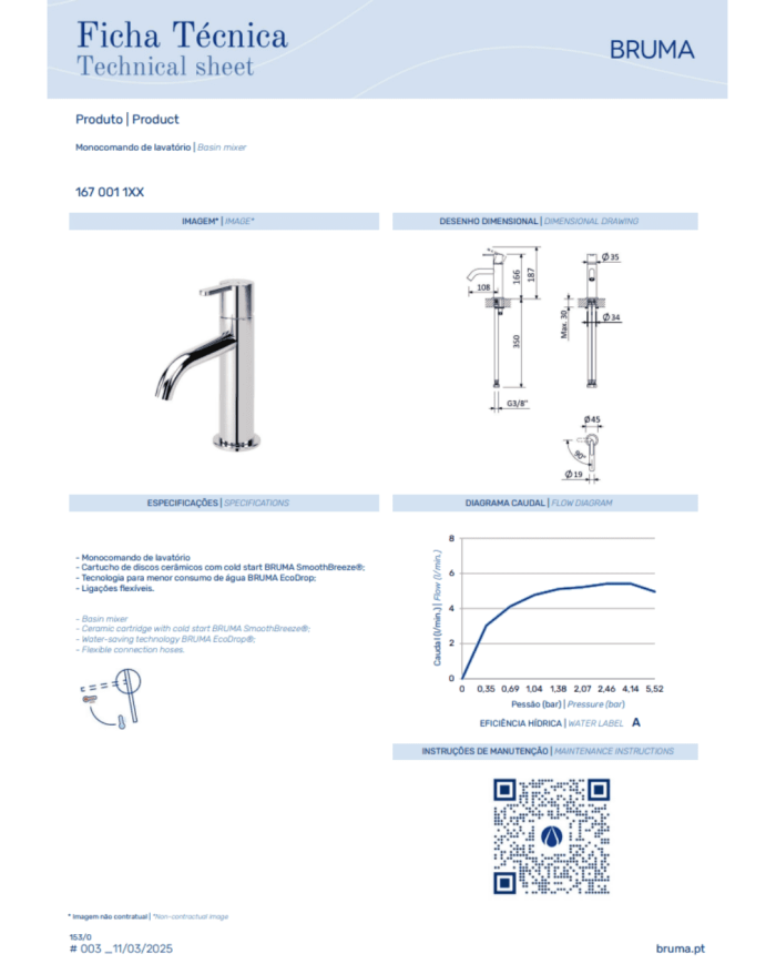 Mitigeur lavabo 2 Leaf - Bruma
