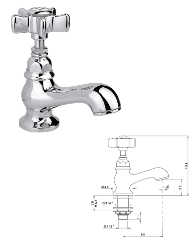 Kit complet lave-mains chrome Victorian - Aqua prestige
