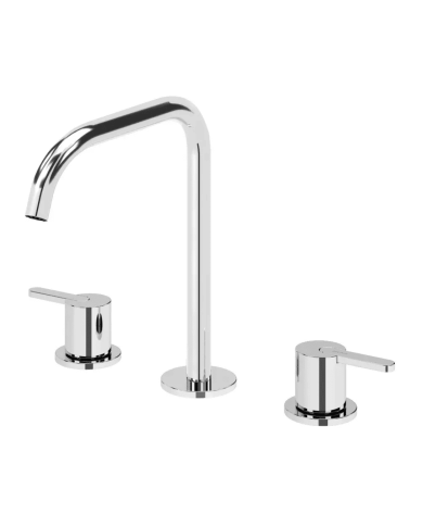 Mitigeur lavabo sur plan 3 trous Leaf - Bruma