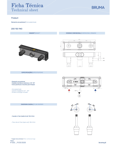 Mitigeur lavabo 3 trous Leaf - Bruma