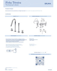 Mitigeur bain / douche 4 trous Leaf - Bruma