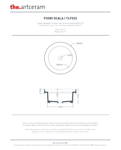 Vasque Fuori Scala Ø40 semi encastré – The.Artceram