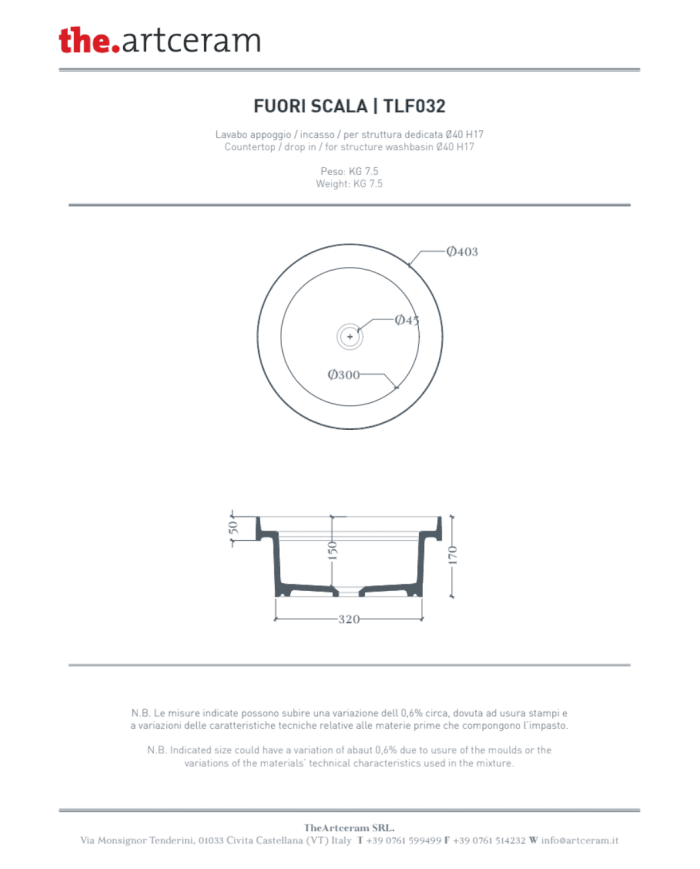 Vasque Fuori Scala Ø40 semi encastré – The.Artceram