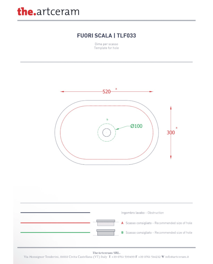 Vasque Fuori Scala 58x35 semi encastré – The.Artceram