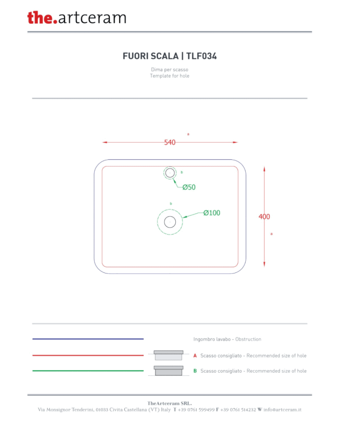 Vasque Fuori Scala 60x45 semi encastré – The.Artceram