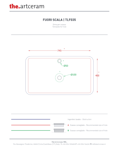 Vasque Fuori Scala 80x45 semi encastré – The.Artceram
