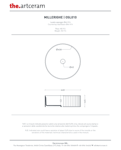 Vasque à poser Millerighe Ø44 – The.Artceram