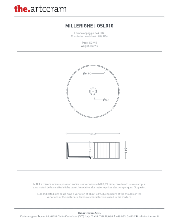Vasque à poser Millerighe Ø44 – The.Artceram