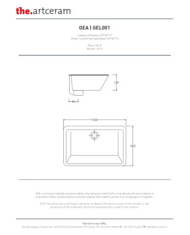 Lavabo sous plan Gea 53x34.5 – The.Artceram