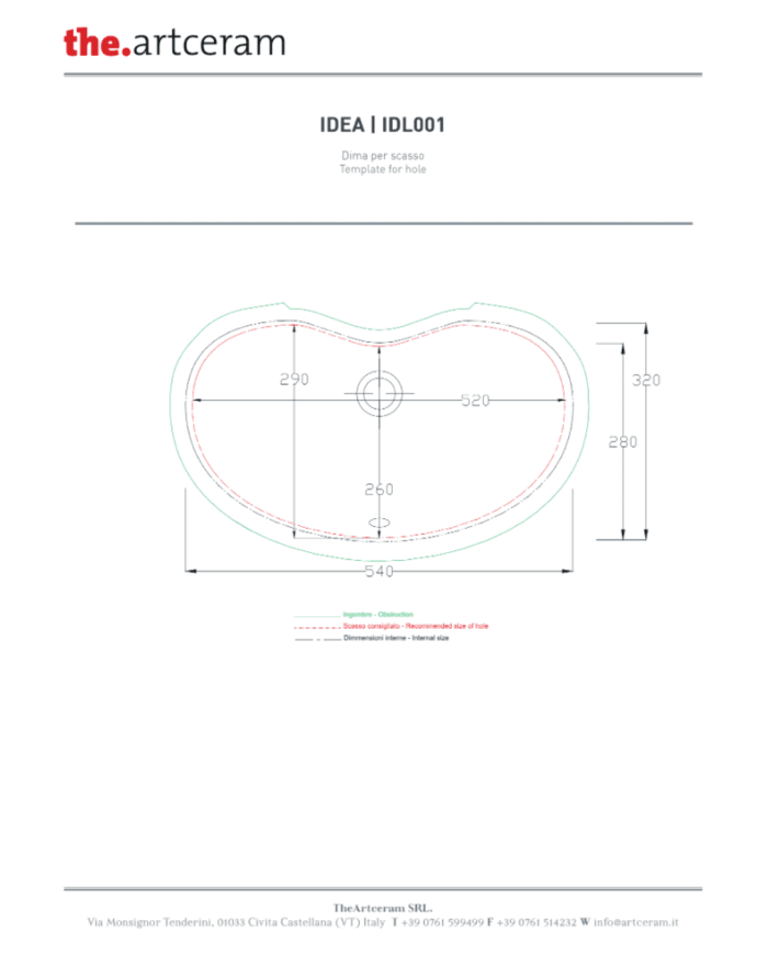 Lavabo sous plan Idea 60x37 – The.Artceram