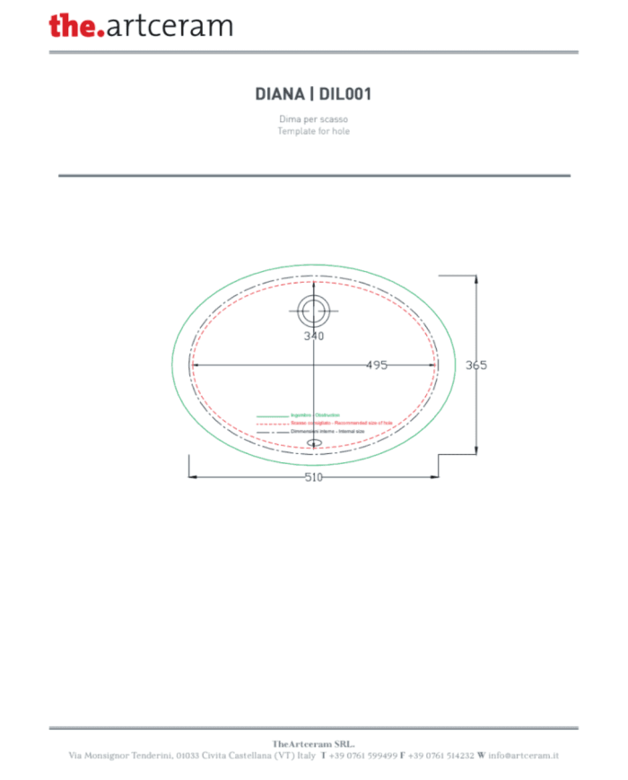 Lavabo sous plan Diana 57x40 – The.Artceram