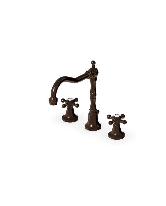 Mélangeur lavabo croix 3 trous bec fixe - Agora - Zucchetti