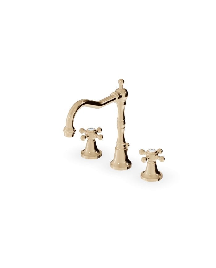 Mélangeur lavabo croix 3 trous bec fixe - Agora - Zucchetti