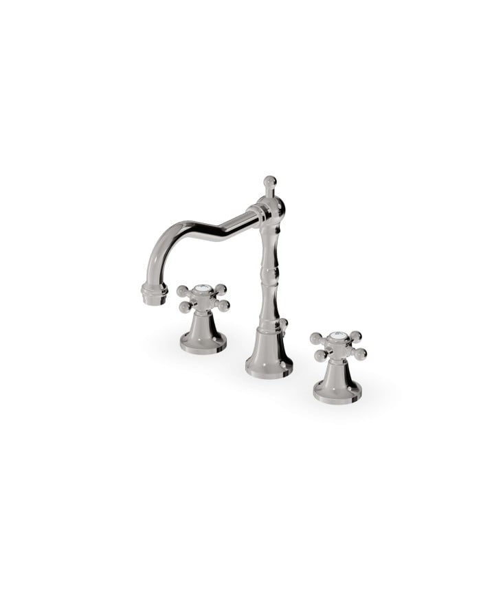 Mélangeur lavabo croix 3 trous bec fixe - Agora - Zucchetti