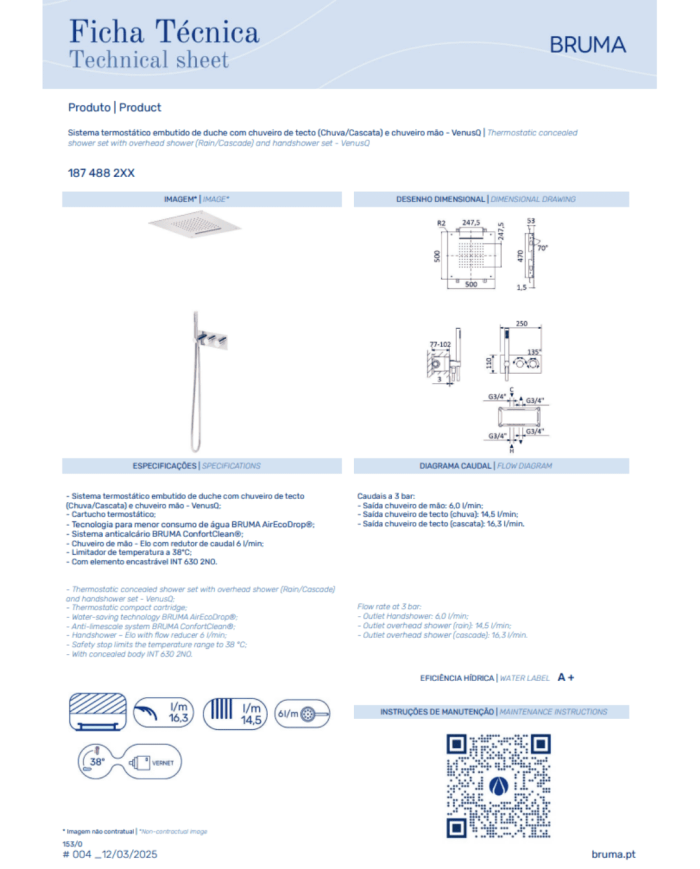 Thermostatique kit douche Leaf - Bruma