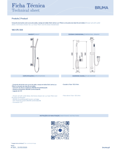 Garniture et barre de douche Leaf - Bruma