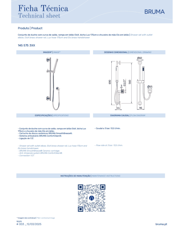 Garniture et barre de douche Leaf - Bruma