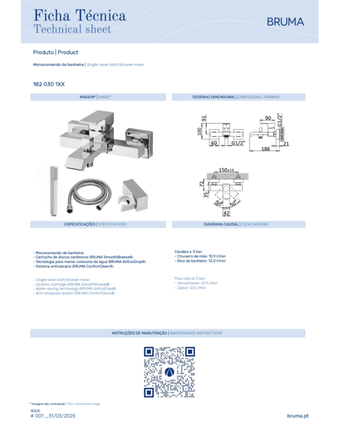 Mitigeur bain/douche Linea - Bruma