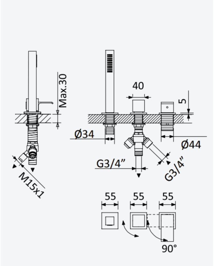 Mitigeur douche Linea - Bruma