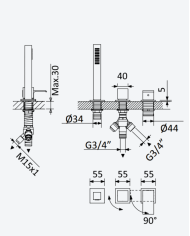 Mitigeur douche Linea - Bruma