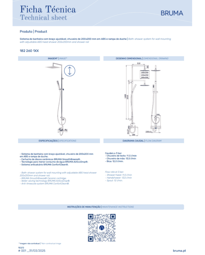 Colonne de bain-douche Linea - Bruma