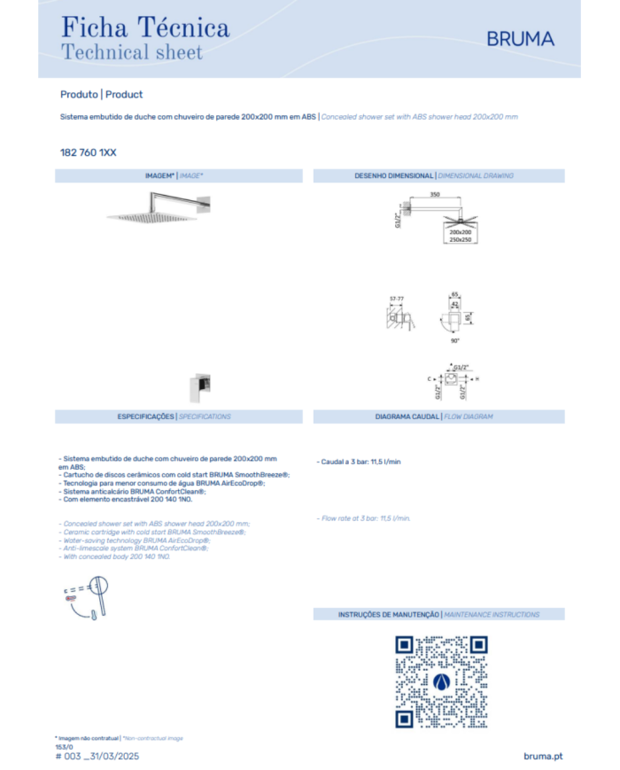 Kit douche encastré Linea - Bruma