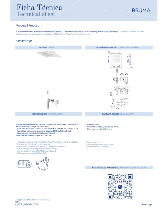 Kit douche encastré 9 Linea - Bruma