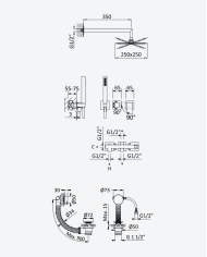 Kit bain-douche encastré Linea - Bruma