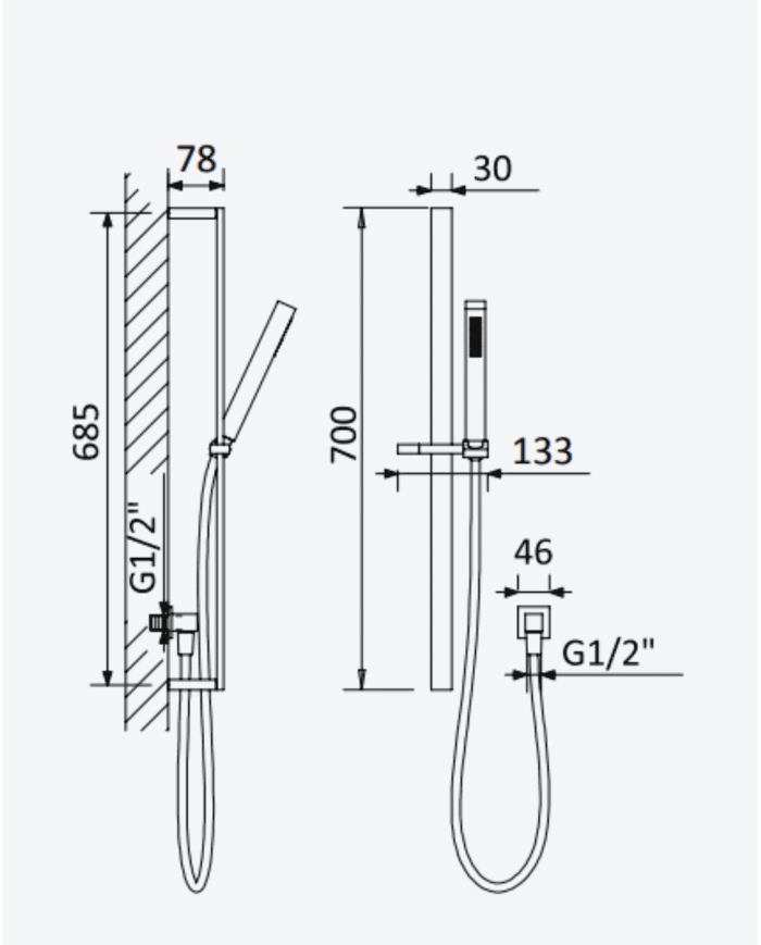 Garniture et barre de douche linea - Bruma