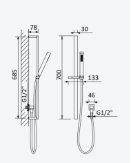 Garniture et barre de douche linea - Bruma