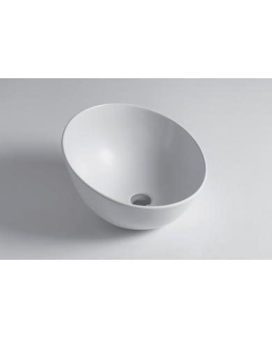 Lavabo Bowl 5 Bleu Provence en céramique blanche, design rond et épuré, marque Bleu Provence.
