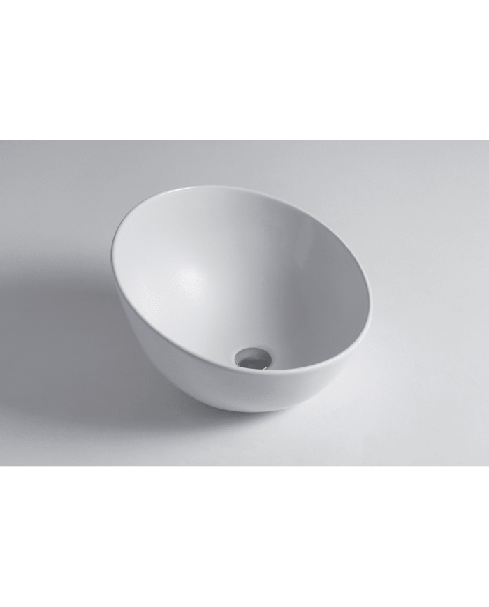 Lavabo Bowl 5 Bleu Provence en céramique blanche, design rond et épuré, marque Bleu Provence.
