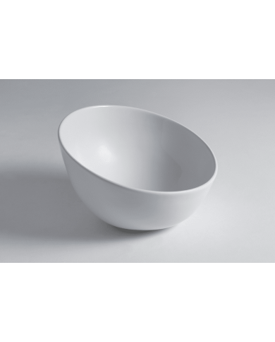 Lavabo Bowl 5 Bleu Provence en céramique blanche, design épuré et élégant, vue intérieure