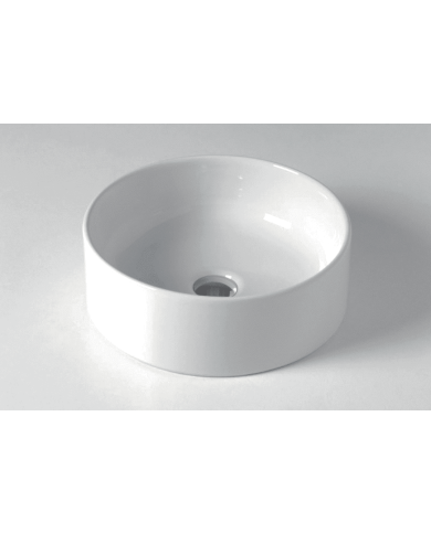 Lavabo rond en céramique blanche Modul 40 de Bleu Provence, design épuré et intemporel.