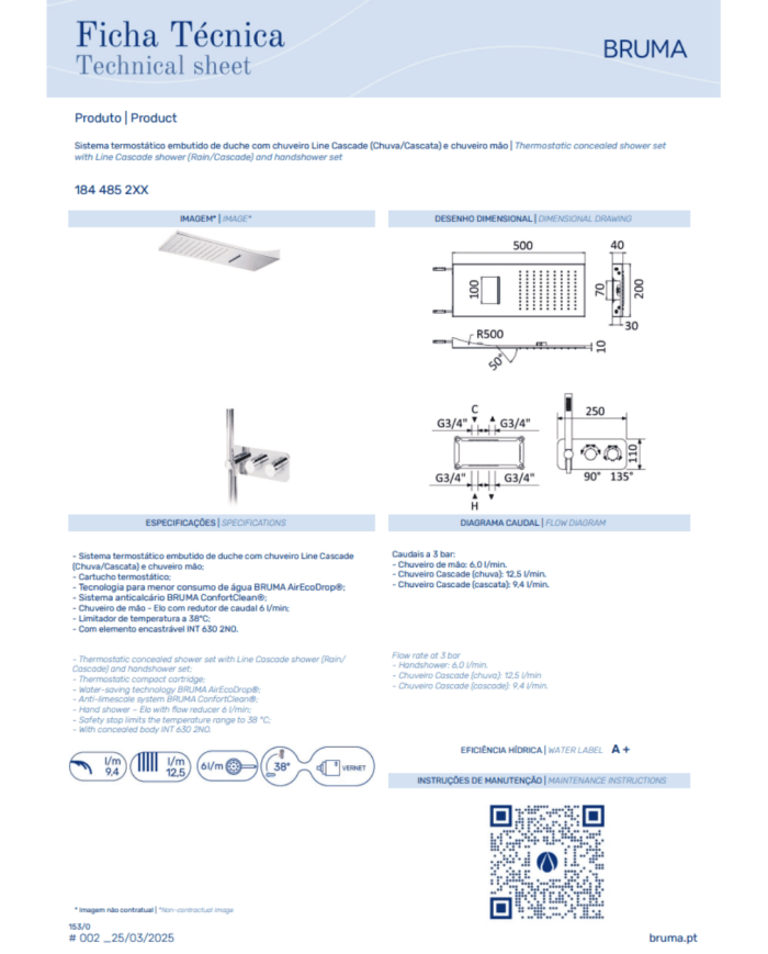 Thermostatique kit douche Venus - Bruma