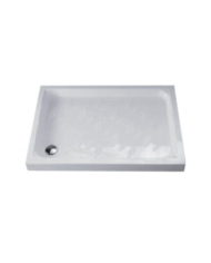 Receveur de douche rectangulaire blanc en céramique Bleu Provence, design épuré et élégant.