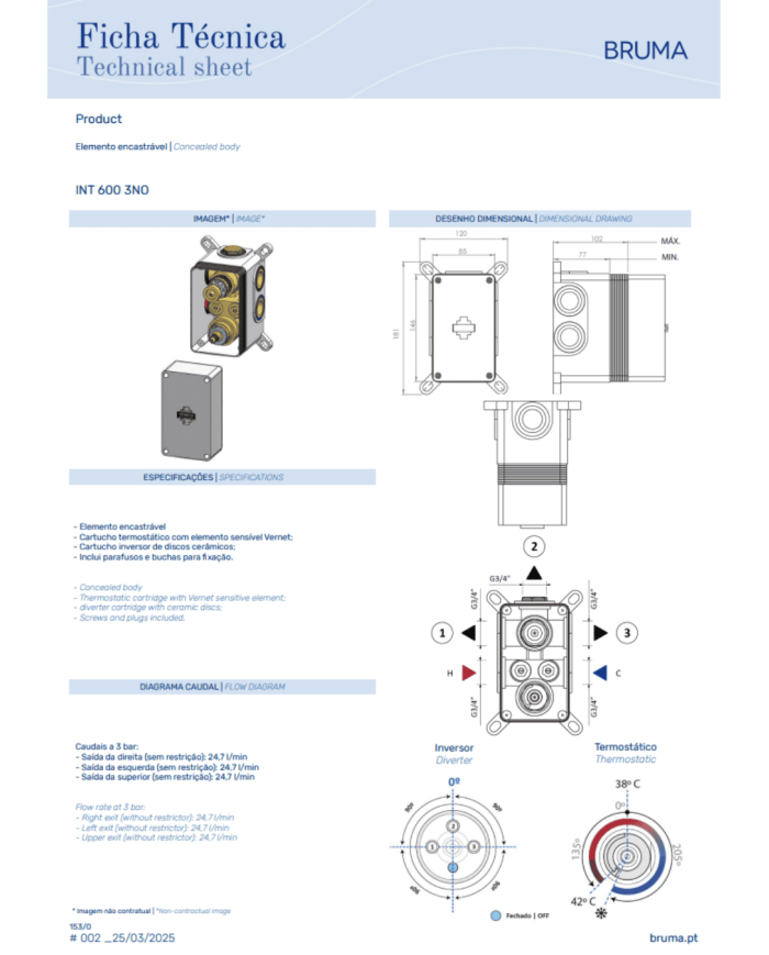 Mitigeur thermostatique encastré Celsius - Bruma